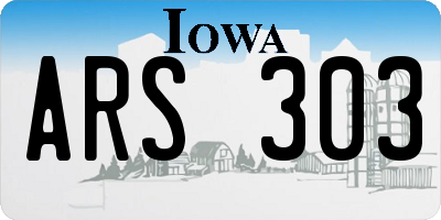 IA license plate ARS303