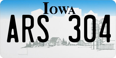 IA license plate ARS304