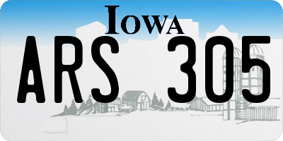 IA license plate ARS305