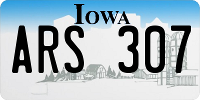 IA license plate ARS307