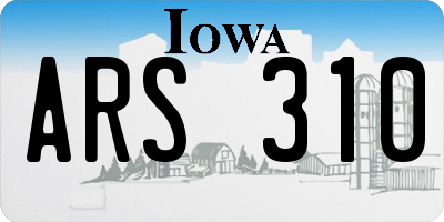 IA license plate ARS310