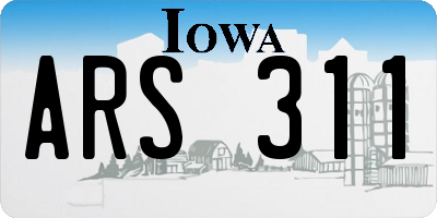 IA license plate ARS311