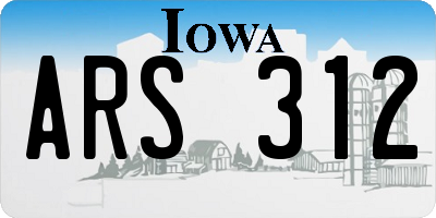 IA license plate ARS312