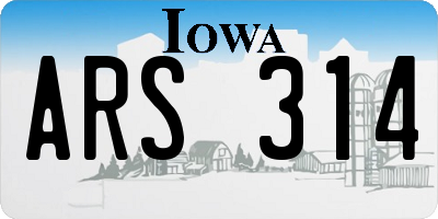 IA license plate ARS314