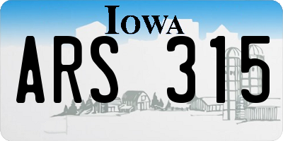 IA license plate ARS315