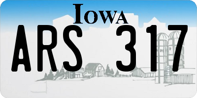 IA license plate ARS317
