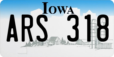 IA license plate ARS318