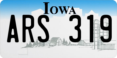 IA license plate ARS319