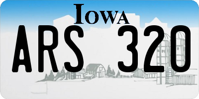 IA license plate ARS320