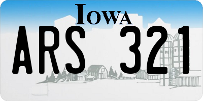 IA license plate ARS321