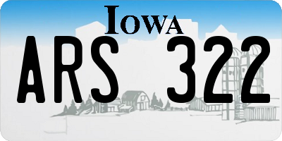 IA license plate ARS322