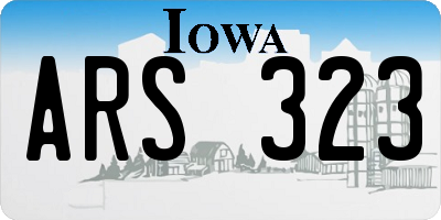 IA license plate ARS323