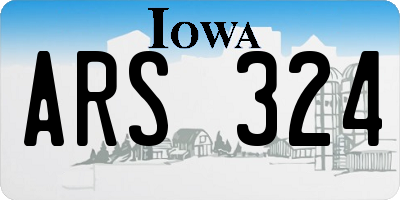 IA license plate ARS324