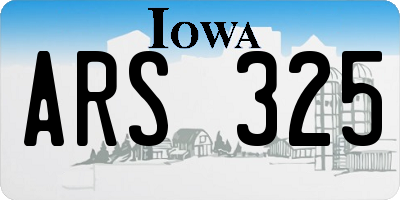 IA license plate ARS325