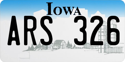 IA license plate ARS326