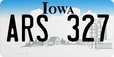 IA license plate ARS327