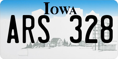 IA license plate ARS328