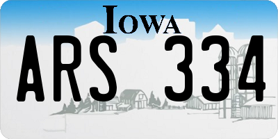 IA license plate ARS334