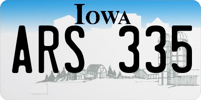 IA license plate ARS335