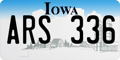 IA license plate ARS336