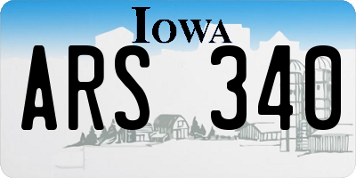 IA license plate ARS340
