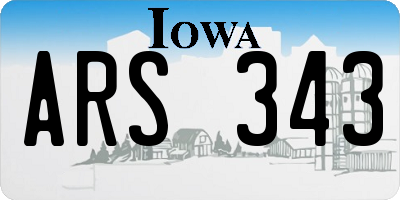 IA license plate ARS343