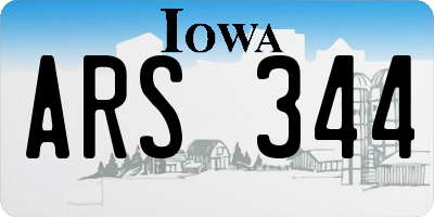 IA license plate ARS344