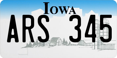 IA license plate ARS345
