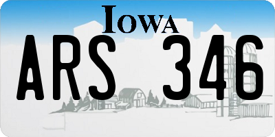 IA license plate ARS346