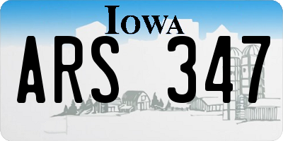 IA license plate ARS347