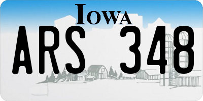 IA license plate ARS348