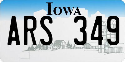 IA license plate ARS349