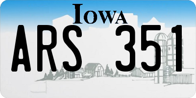IA license plate ARS351
