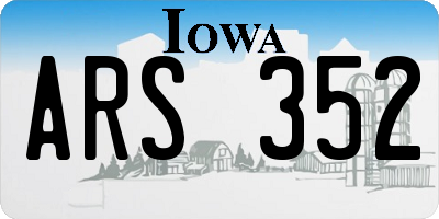 IA license plate ARS352