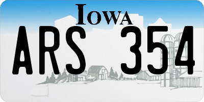 IA license plate ARS354