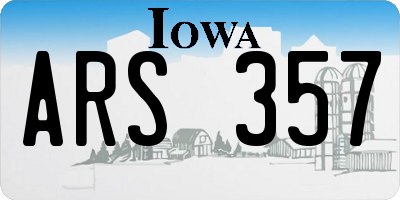 IA license plate ARS357