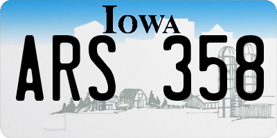 IA license plate ARS358