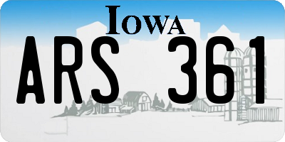 IA license plate ARS361