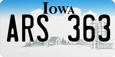 IA license plate ARS363