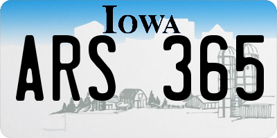 IA license plate ARS365