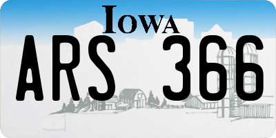 IA license plate ARS366