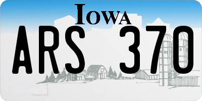 IA license plate ARS370