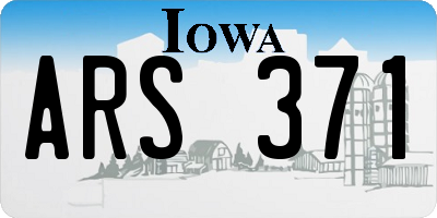 IA license plate ARS371
