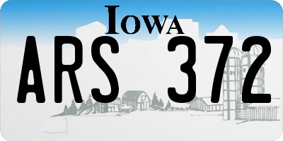 IA license plate ARS372