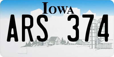 IA license plate ARS374