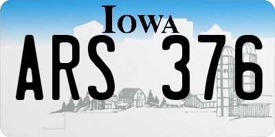 IA license plate ARS376