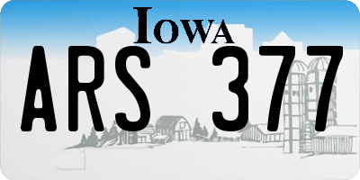 IA license plate ARS377