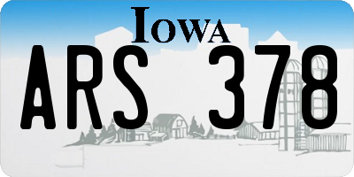 IA license plate ARS378