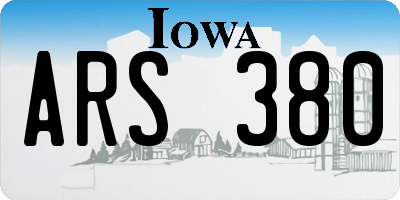 IA license plate ARS380