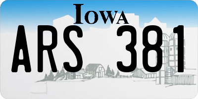 IA license plate ARS381